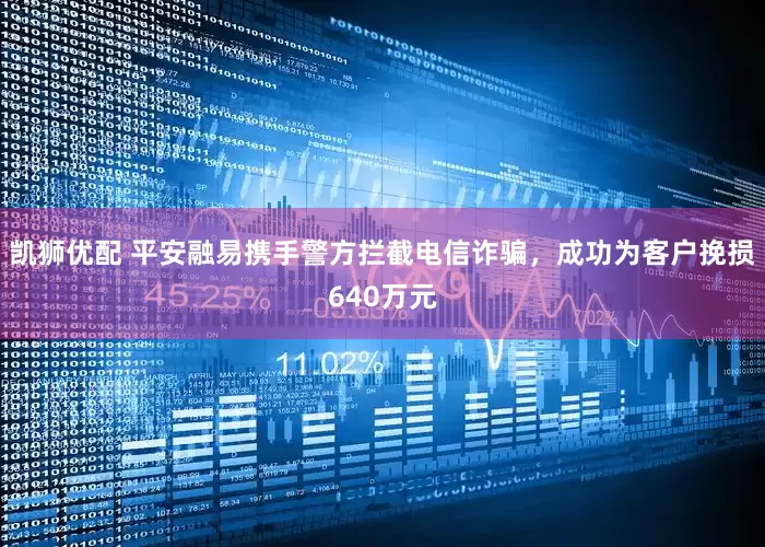 凯狮优配 平安融易携手警方拦截电信诈骗，成功为客户挽损640万元